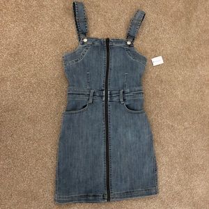 denim overall dress